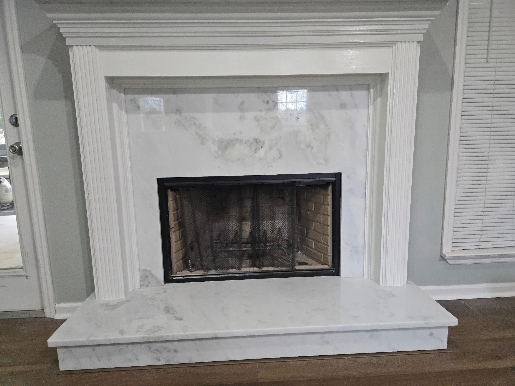 The finished fireplace, straight on